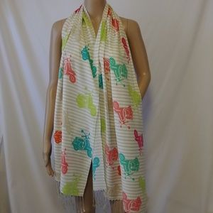 NWT Fringed Scooter Scarf 20" X 74"